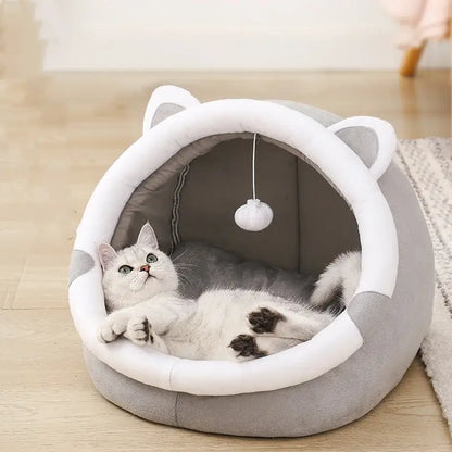 Cozy Semi-Closed Cat Nest Bed