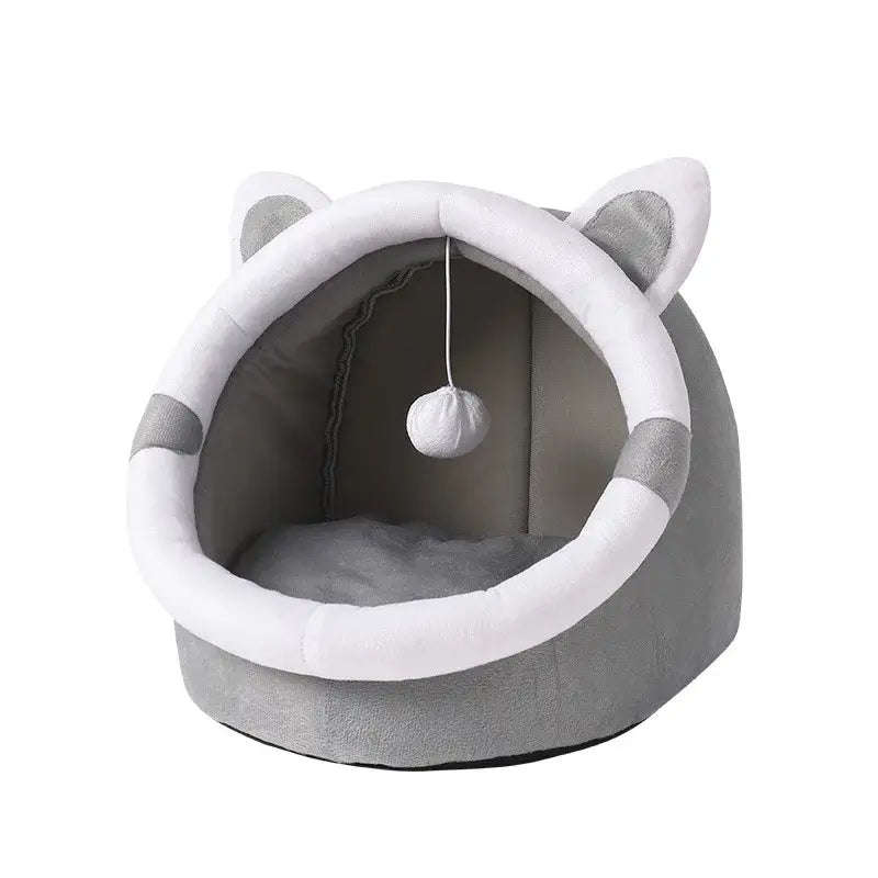 Cozy Semi-Closed Cat Nest Bed