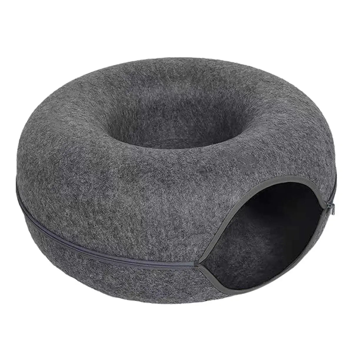 2-in-1 Felt Donut Cat Tunnel Bed